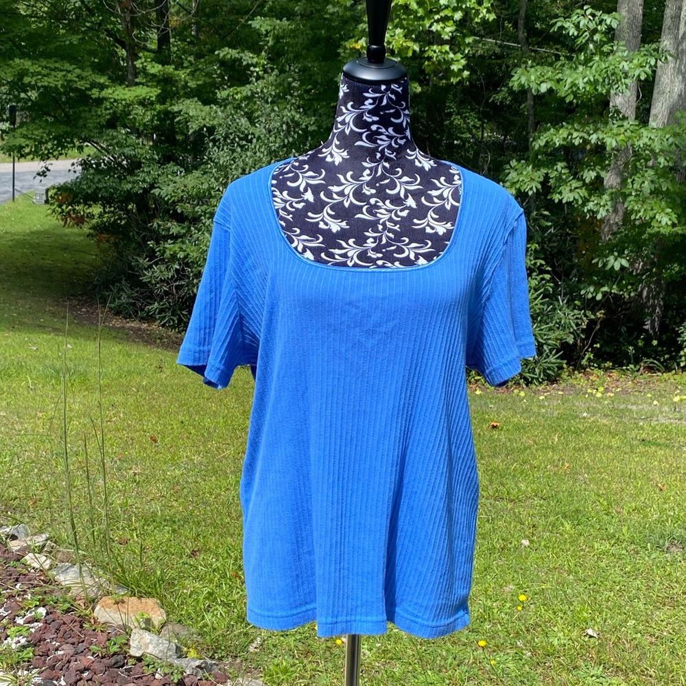 Extra Touch Women's Short Sleeve Ribbed Scoop Neck Top Size 3X Bundle (2) - Picture 13 of 16